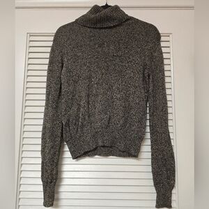 Acorn - Long-Sleeve Knit Turtleneck 100% Silk Sweater Top